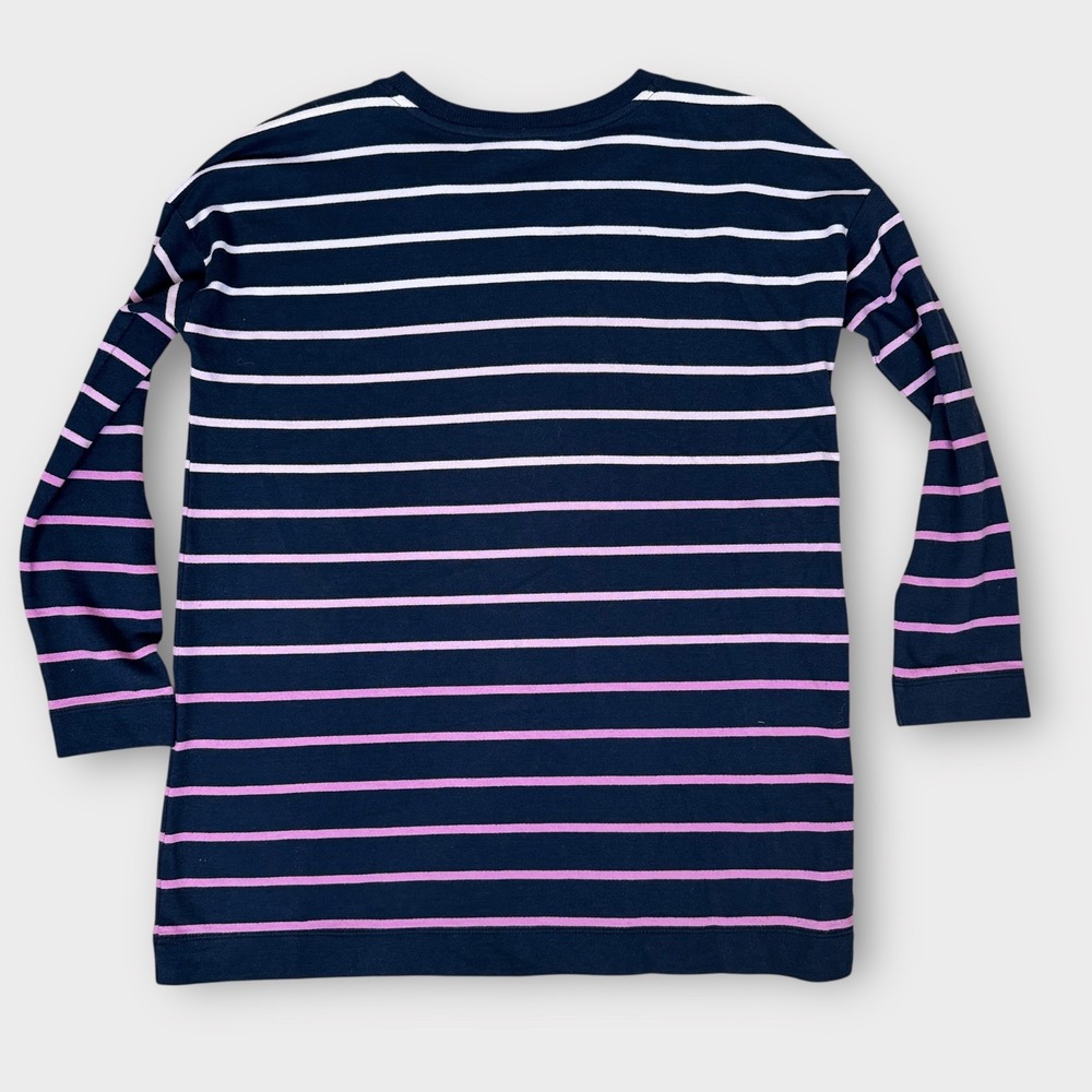 J. Jill FIT Ombre Striped 3/4 Sleeve Top Cotton Blend Tunic Pink Purple Small - Picture 9 of 9